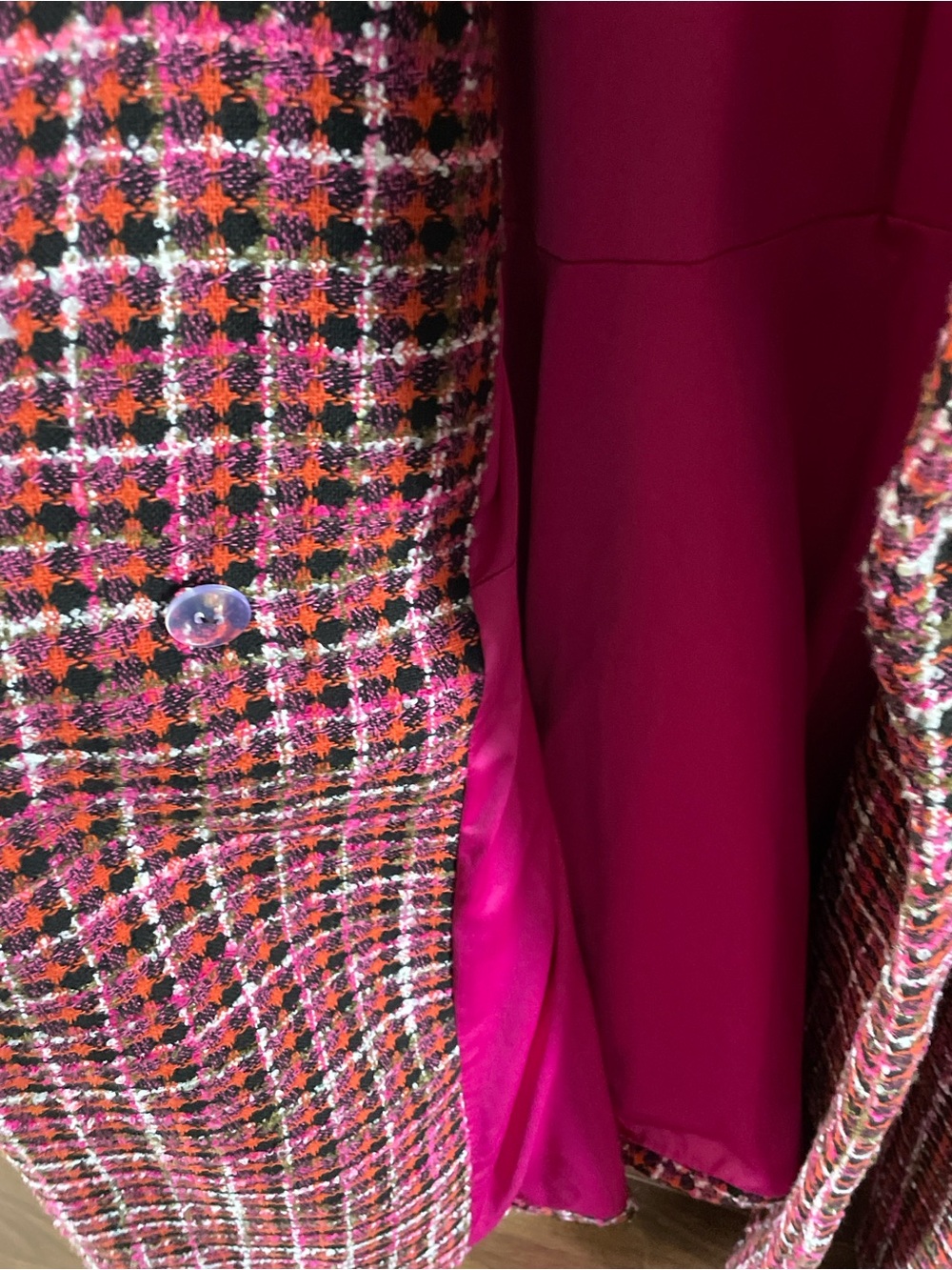 torrid Fuchsia Tweed-Accent Coat - Picture 10 of 10